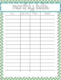 Bill Planning Calendar Sada Margarethaydon Com