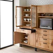 bonno ボノ カップボード 食器棚 幅80cm 通販 ディノス キッチン 収納棚 造作 リビングルームの棚 キッチン収納家具