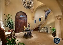 Foyer Of La Grande Maison Custom Home Builders Mansions Mediterranean Interior Design