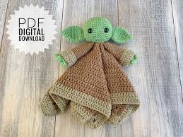 Pattern Crochet Baby Yoda Inspired Lovey Baby Alien Lovey Etsy Lovey Pattern Crochet Lovey Crochet Baby