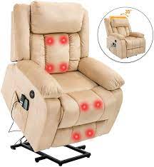 Buy power lift recliner chair with massage and heat, electric recliners for elderly, fabric heated vibration massage sofa living room chair with usb ports, remote control, 3 positions, 2 side pockets: Mecor Power Lift Recliner Lift Chair For Elderly With Adjustable Headrest Massage Recliner Chair With Heating System For Living Room Beige Walmart Com Walmart Com