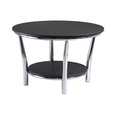 Genoa rectangular coffee table with glass top and shelf. Winsome Wood Maya 40 In X 18 In With Polished Steel Legs And Dark Espresso Top Shelf Round Coffee Table 93230 Rona