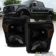 black smoke 2011 2016 ford f250 f350 f450 super duty headlights left right 11 16 ford f250 f250 f350 black smoke 2011 2016 ford f250 f350