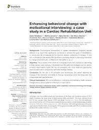 Pdf Enhancing Behavioral Change With Motivational Interviewing A Case Study In A Cardiac Rehabilitation Unit