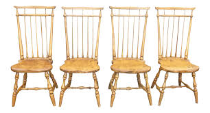 Anything seagrass, specifically dining chairs will help you accomplish the coastal look. Set Four Antique Windsor French Country Dining Room Chairs Colonial Farmhouse Chairish