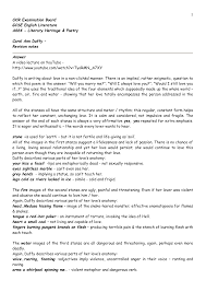It is a unit of poetry composed of lines that relate to a similar thought or topic—like a paragraph in prose or a verse in a song. Carol Ann Duffy Revision Notes On All Of The Poems 1