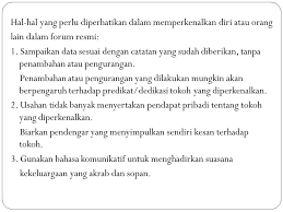 Teks perkenalan diri dalam bahasa indonesia. Teks Perkenalan Diri Dalam Bahasa Indonesia Berbagai Teks Penting