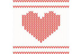 knitted pattern with red heart pattern knit patterns christmas pattern