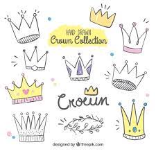 Hand Drawn Collection Of Funny Crowns Free Vector How To Draw Hands Crown Drawing Small Crown Tattoo