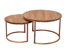 Strandgut07 Couchtisch 2er Set Wohnzimmertisch Verschiedene Zur Wahl Shabby Shick Holz Natur Gestell Kupferfarben Couchtisch Wohnzimmertisch Tisch