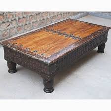 Rustic Reclaimed Wood Carved Cocktail Sofa Rare Coffee Table Wood Coffee Table Rustic Home Coffee Tables Coffee Table