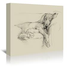 Americanflat Dog Days I By Ethan Harper By World Art Group 16 X20 Dog Sketch Canvas Art Prints Art