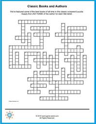 Follow the clues and attempt to fill in all the puzzle's squares. Free Crossword Puzzles To Print Classic Books Authors
