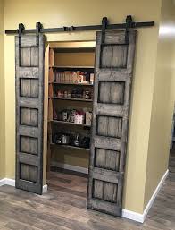 This Listing Is For A Single Split Five Panel Sliding Barn Door The Standard Rustic Closet Rustic Barn Door Barn Door Closet