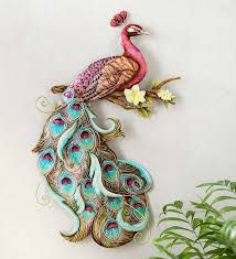 This Stunning Metal Peacock Wall Art Will Add Vibrant Energy To Any Indoor Wall Handcrafted In Tin By Ph Peacock Wall Art Metal Flower Wall Art Eagle Wall Art