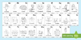 Have fun coloring and actively repeat the positive affirmations at the same time. Positive Affirmation Alphabet Colouring Pages Teacher Made