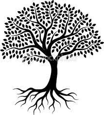 Color the base in brown. A Simple Graphic Tree Drawn On 3 Layers With Leaves Branches And Tree Drawing Simple Tree Drawing Roots Drawing
