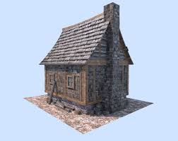 Medieval Town House 3d Model Obj 3ds Fbx Blend Dae X 1 House 3d Model Medieval Town Medieval
