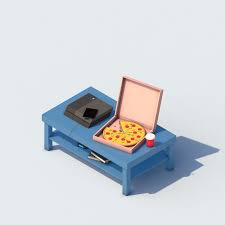 Game Place Ps4 Pizza Low Poly 3d Model 3d Model In 2020 Low Poly 3d Models 3d Model Low Poly 3d