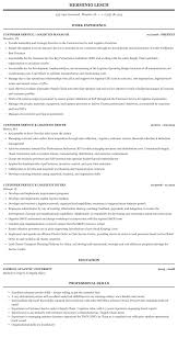 logistics / customer service resume