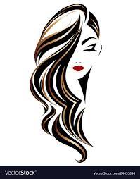 Illustration Of Women Long Hair Style Icon Logo Women On White Background Vector Download A Free Previe Hair Illustration Hair Stylist Logo Design Hair Logo