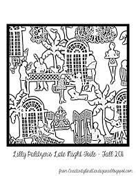 Lilly Pulitzer Late Night Toile Coloring Page Coloring Pages Lilly Pulitzer Inspired Lillies