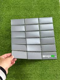 Gạch Mosaic Chữ Nhật Màu Xám Men Mờ