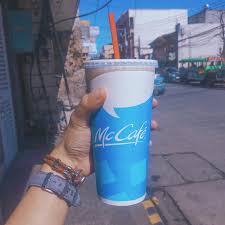 Mcdonald's mccafe mug orange white yellow stripe 2019 16oz. Mcdonald S Launches Large Iced Coffee And Other Flavors