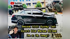 Bezza boleh didapati dalam 2 kapasiti enjin 1.0 liter & 1.3 liter untuk memenuhi keperluan serta citarasa anda. Bezza 2020 Spray Cat Sport Rim Warna Hitam On X On Geng Youtube