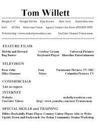 An acting resume is completely different from a business one. My Hollywood Star Resume Page 1
