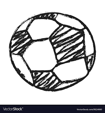 Hand Draw Football Ball Royalty Free Vector Image