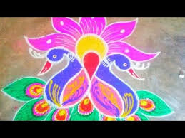 Colourful Peacock Flower Rangoli Kolam Rangoli Designs Without Dots Simple Sankranthi Muggulu 13 Youtube Rangoli Designs Flower Rangoli Kolam Rangoli