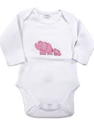 Elephant And Baby Pink Long Sleeve Onesie Jacaranda Living
