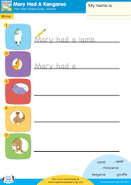 However, use the word and to express any decimal points that may accompany these numbers. Mary Had A Kangaroo Worksheet Write The Sentence Super Simple