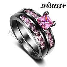 Black Titanium Ring With Pink Diamond