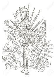 Browse through our best adult colouring books collection and fall in love with your next project. Hand Drawing Coloring Pages For Children And Adults A Beautiful Pattern With Small Details For Creativity Antistress Coloring Book With Tropics Flamingo Among Palm Leaves Monster And Flowers Royalty Free Cliparts Vectors