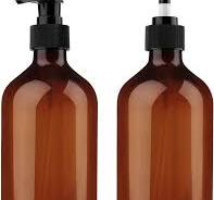 Yebeauty Empty Pump Bottle Dispenser, 17oz/500ml Lotion Soap Shampoo Pump  Bottles Large Brown Bottle with Pump Plastic Refillable Containers Pack of 2