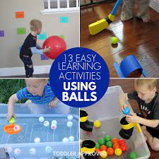 Balls theme activities to help your preschoolers develop their math skills and those small muscles in their hands! 13 Simple Learning Activities Using Balls Toddler Approved