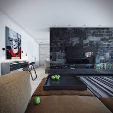 White Studio Apartments Steinwand Wohnzimmer Wohnungseinrichtung Weisse Studio Wohnung