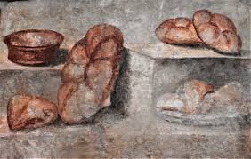 Still Life With Different Types Of Bread Wall Painting From Pompeii From The House Of Julia Felix Before 79 Ad Naples Archaeological Museum Ancient Recipes Pompeii Roman Food