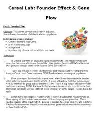 Genetic Drift And Gene Flow Cereal Lab Biology Experiments Genetic Drift General Biology