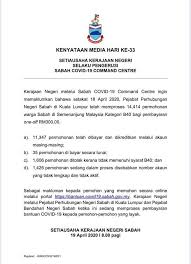 Jabatan Penerangan Negeri Sabah On Twitter Kenyatan Media Hari Ke 33 Setiausaha Kerajaan Negeri Selaku Pengerusi Sabah Covid 19 Command Centre Sumber Pejabat Akhbar Dan Penerbitan Jabatan Ketua Menteri Sabah Japensabah
