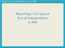 Reporting Chi Square Test Of Independence In Apa