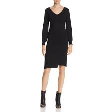 Burberry Marro Asymmetric Sweater Dress 850 Liked On Polyvore Featuring Dresses Black V Neck Asymmetr Asymmetrical Sweater Sweater Dress Featuring Dress