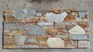 Most faux stone siding starts with lightweight concrete, though some is made with clay. Fargo China Multicolor Slate Stacked Stone Veneer With Cement Base Exposed Wall Ledge Stone Wall Cladding Panels With Concrete Base Stonecontact Com