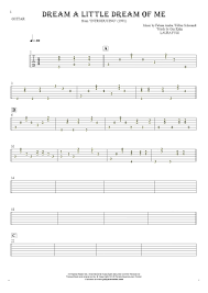 Dream A Little Dream Of Me Tablature For Guitar