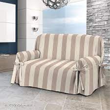 Copridivano Copripoltrona Lacci Cotone Di Panama Riga Panna E Beige Ebay Copri Divano Design Divano Cuscini Per Sedie Da Cucina
