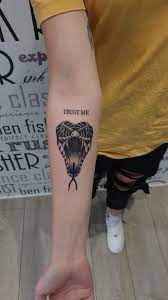 Oldschool Snake Head Tattoo On Arm Tattoos Snake Tattoo Design Basic Tattoos