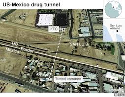 .joaquin el chapo guzman's escape through an elaborately designed tunnel must have involved help on how did chapo escape? Drug Tunnel Ran From Old Kfc In Arizona To Mexico Bedroom Bbc News
