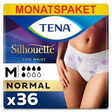 TENA Silhouette low waist underwear, normal for moderate bladder weakness,  fits waist 75cm-100cm, Medium, 36 Pairs Incontinence Pants (6 x 6 Packs)  for Women : Amazon.nl: Health & Personal Care